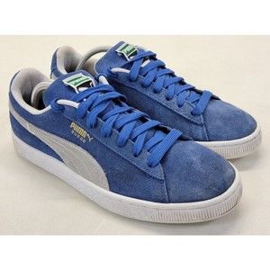 Puma Suede Classic Plus Olympian Blue White Size 10.5 Sneaker Shoes 352634-64